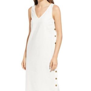 NWT Madewell Linen Cotton Side Button Dress